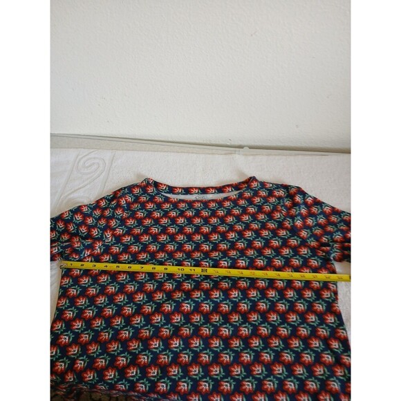 CROFT & BARROW Women Blouse Top Multicolor Floral XL 3/4 Sleeve 100% Cotton - Picture 9 of 13